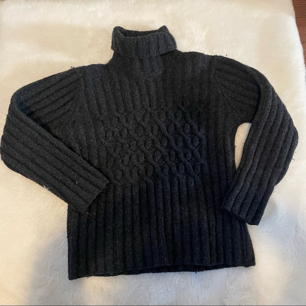 Fisherman Out of Ireland Merino Wool Cashmere Turtleneck Sweater